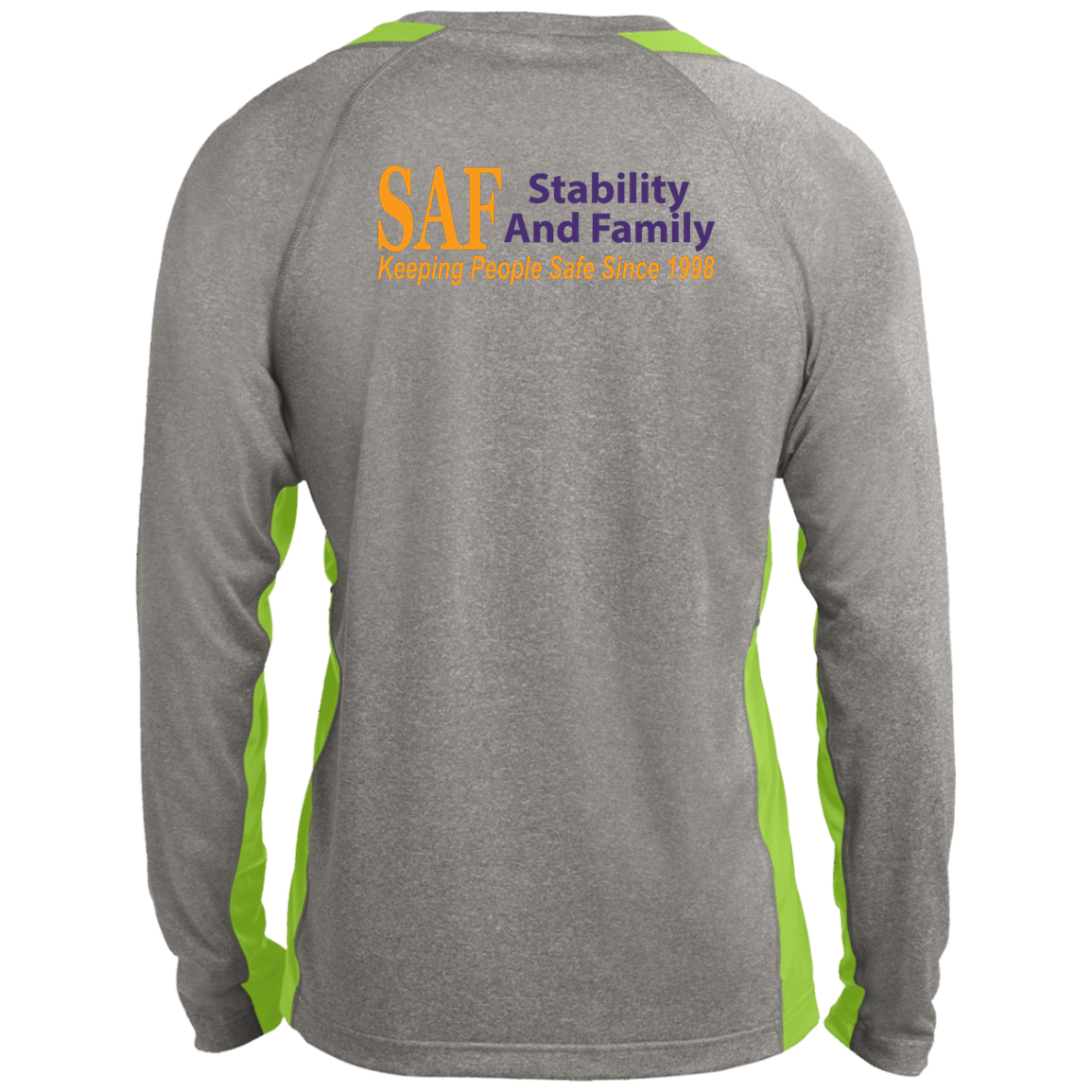 SAF - Long Sleeve Heather Colorblock Performance Tee