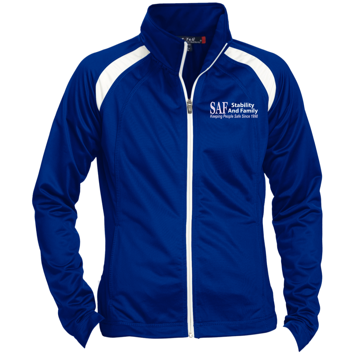 SAF - Embroidered Ladies' Raglan Sleeve Warmup Jacket