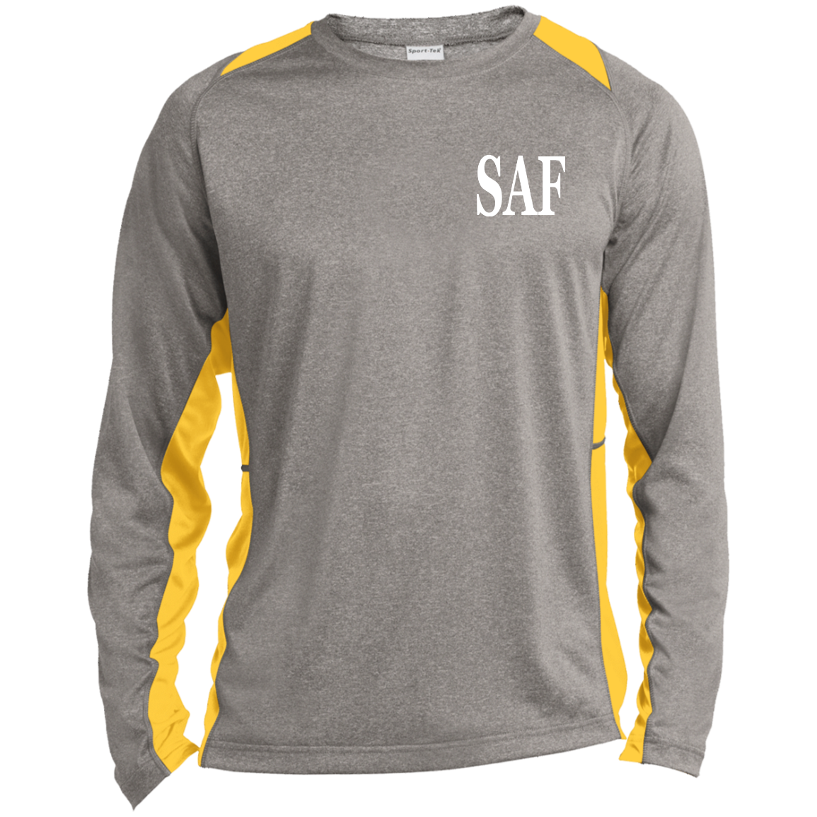 SAF - Long Sleeve Heather Colorblock Performance Tee