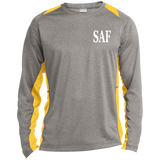 SAF - Long Sleeve Heather Colorblock Performance Tee
