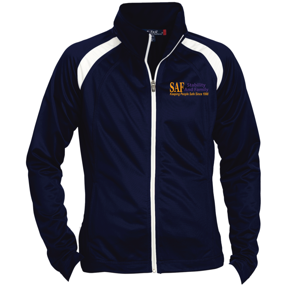SAF - Embroidered Ladies' Raglan Sleeve Warmup Jacket