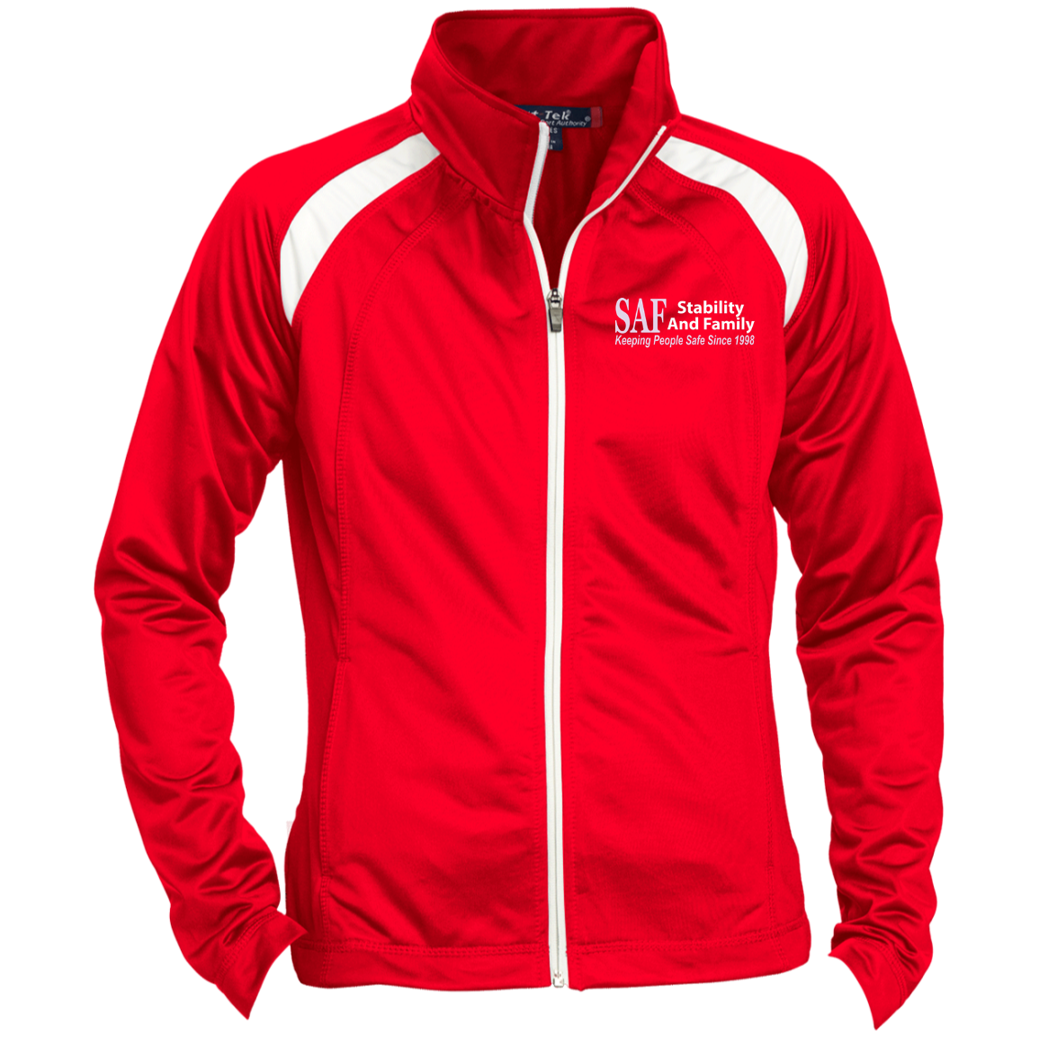 SAF - Embroidered Ladies' Raglan Sleeve Warmup Jacket