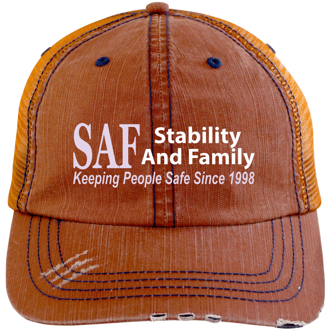 SAF - Distressed Unstructured Trucker Cap