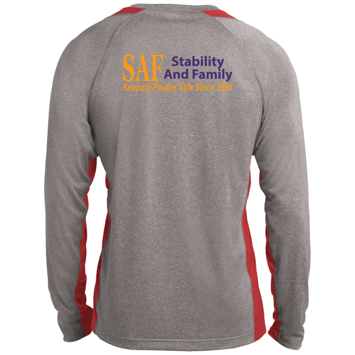 SAF - Long Sleeve Heather Colorblock Performance Tee