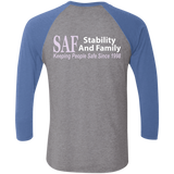 SAF - Tri-Blend 3/4 Sleeve Raglan T-Shirt