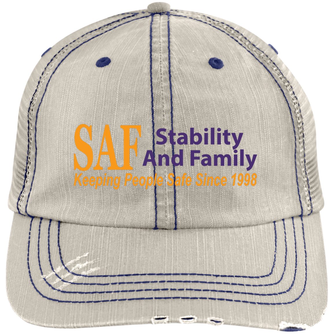 SAF - Distressed Unstructured Trucker Cap