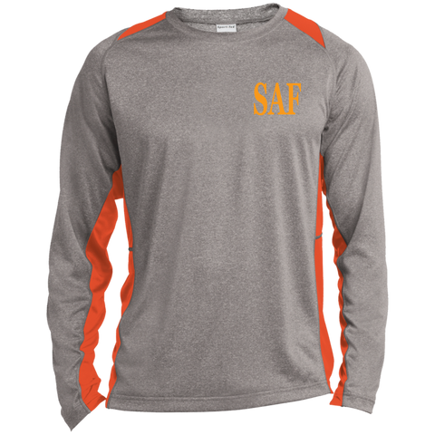 SAF - Long Sleeve Heather Colorblock Performance Tee