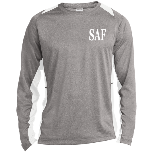 SAF - Long Sleeve Heather Colorblock Performance Tee