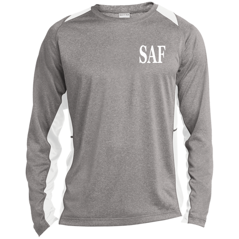 SAF - Long Sleeve Heather Colorblock Performance Tee