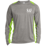 SAF - Long Sleeve Heather Colorblock Performance Tee