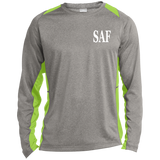 SAF - Long Sleeve Heather Colorblock Performance Tee