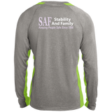 SAF - Long Sleeve Heather Colorblock Performance Tee