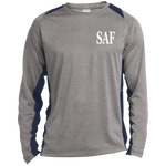 SAF - Long Sleeve Heather Colorblock Performance Tee