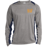 SAF - Long Sleeve Heather Colorblock Performance Tee