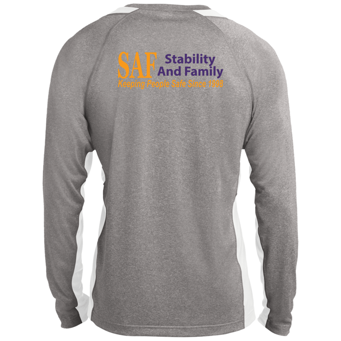 SAF - Long Sleeve Heather Colorblock Performance Tee