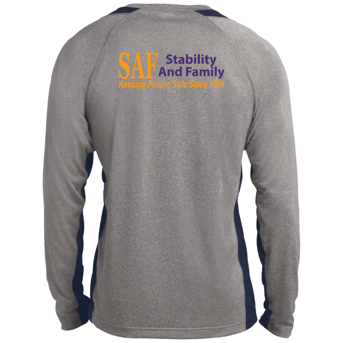 SAF - Long Sleeve Heather Colorblock Performance Tee