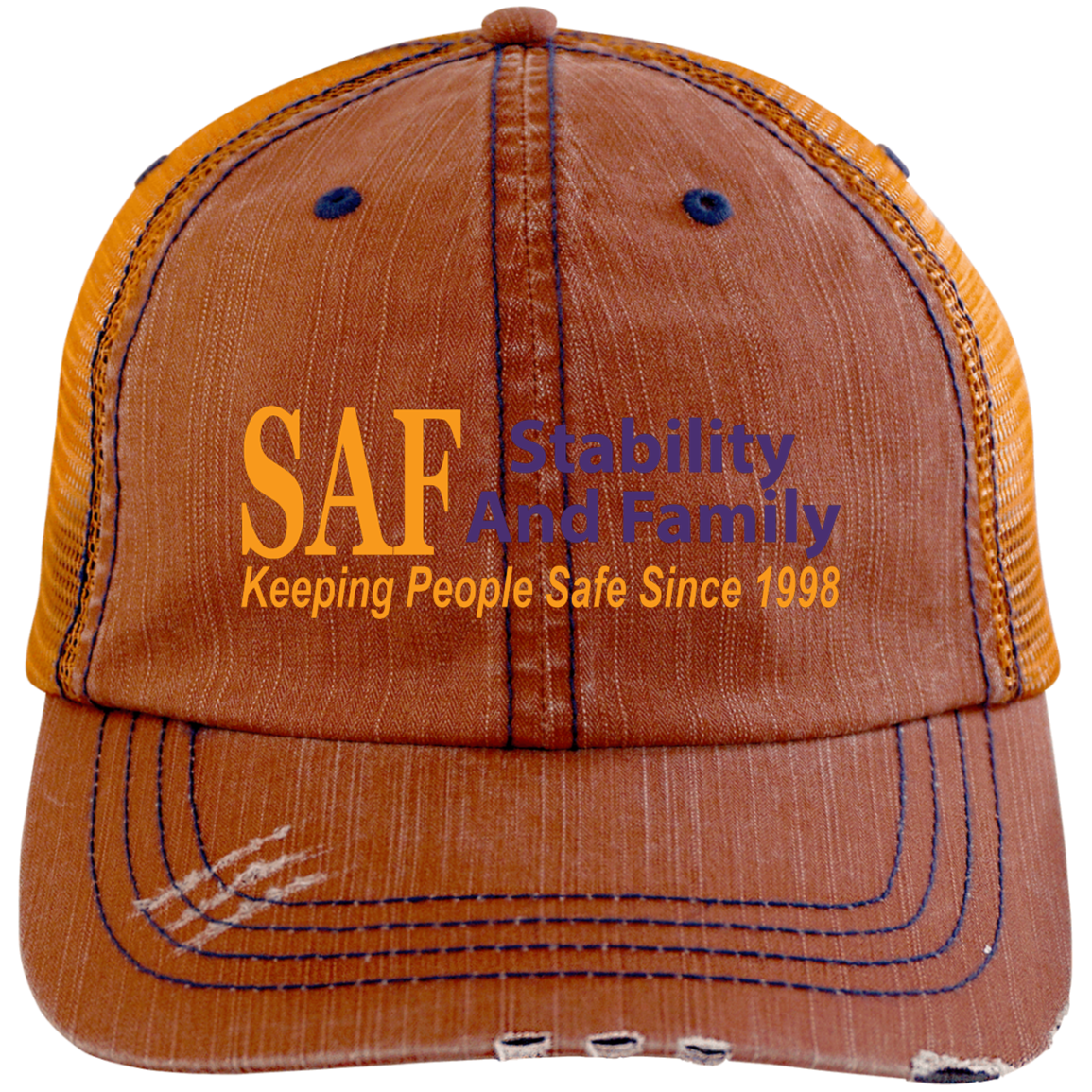 SAF - Distressed Unstructured Trucker Cap