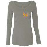 SAF - Ladies' Triblend LS Scoop