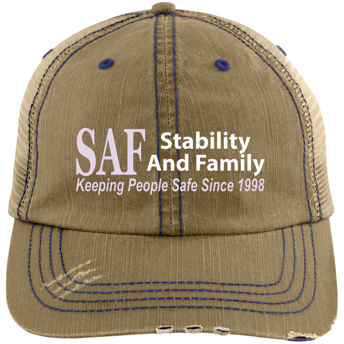 SAF - Distressed Unstructured Trucker Cap