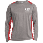 SAF - Long Sleeve Heather Colorblock Performance Tee