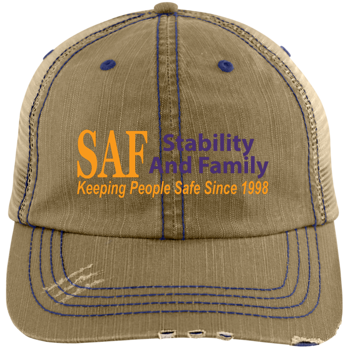 SAF - Distressed Unstructured Trucker Cap