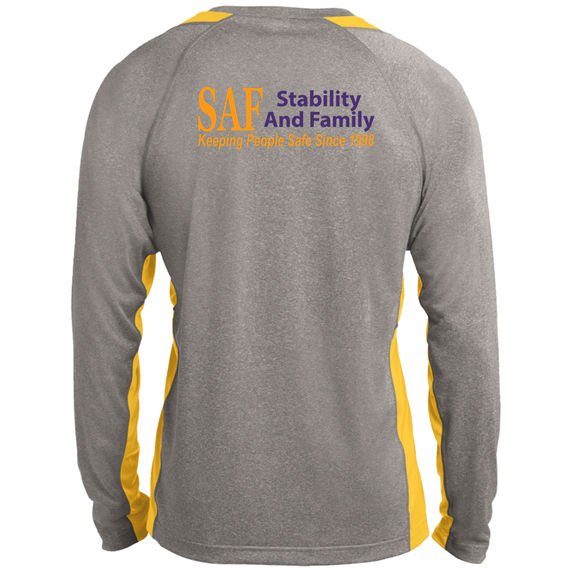 SAF - Long Sleeve Heather Colorblock Performance Tee