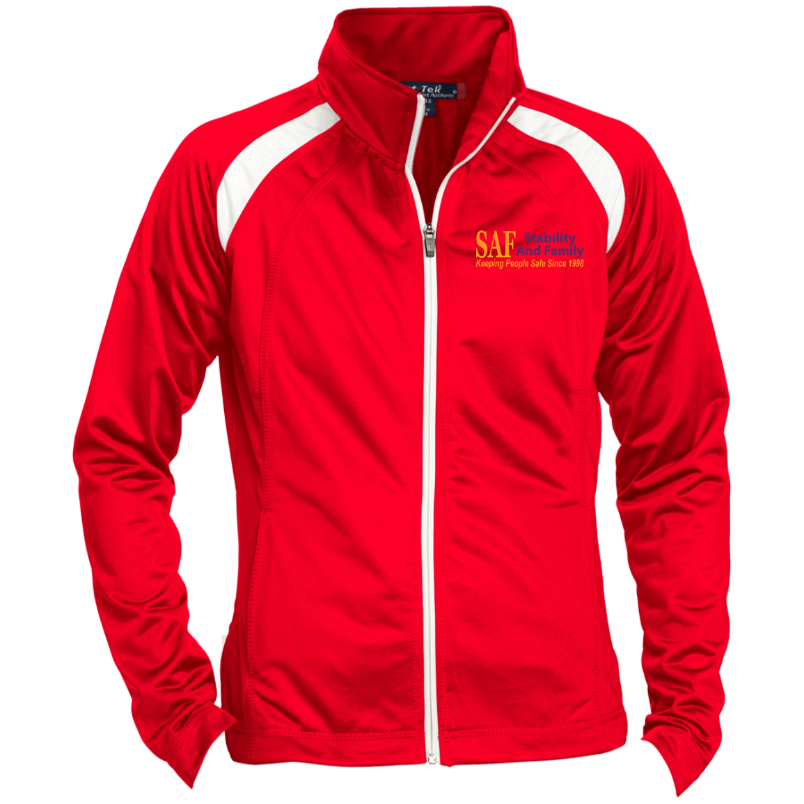 SAF - Embroidered Ladies' Raglan Sleeve Warmup Jacket