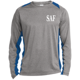 SAF - Long Sleeve Heather Colorblock Performance Tee