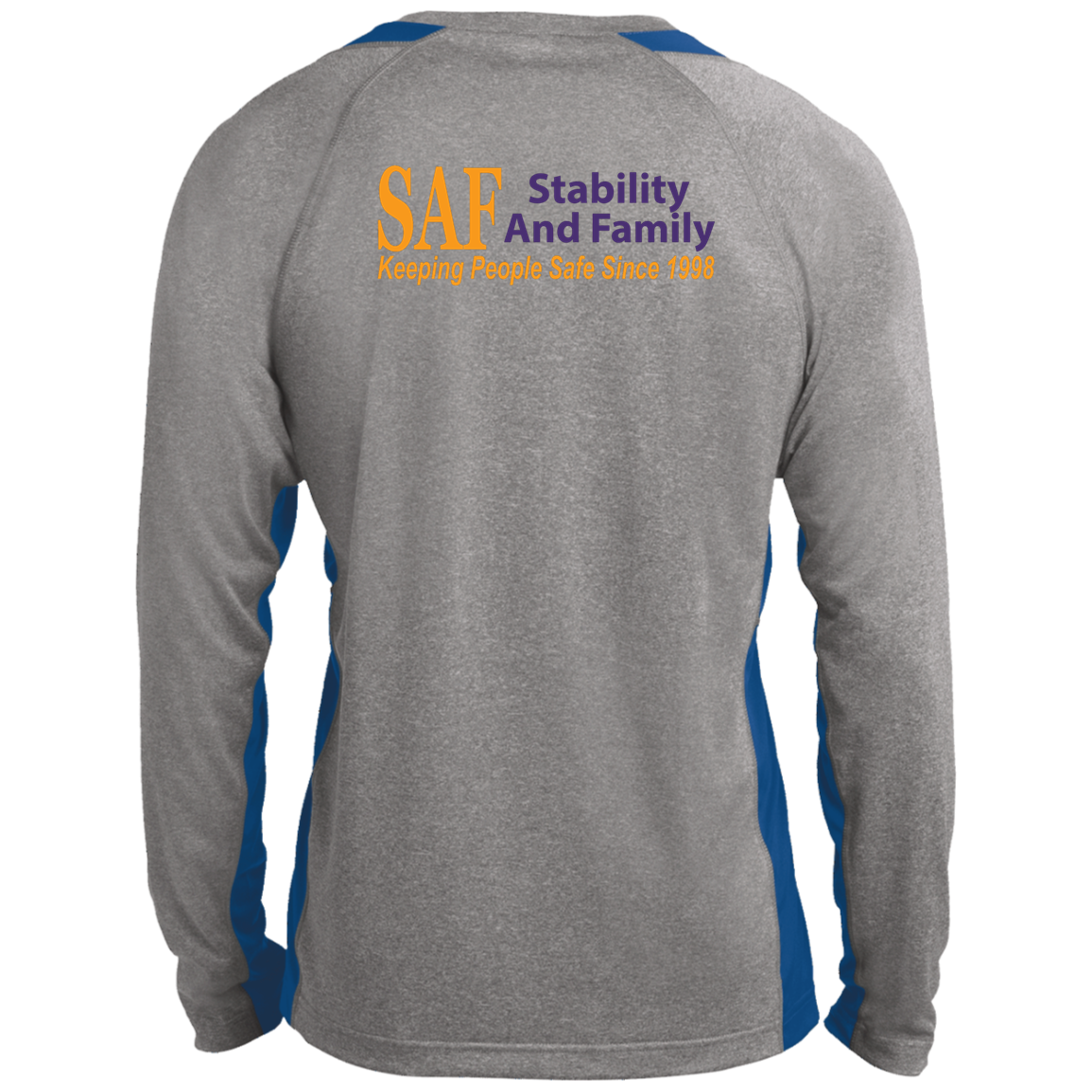 SAF - Long Sleeve Heather Colorblock Performance Tee
