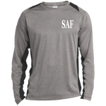 SAF - Long Sleeve Heather Colorblock Performance Tee