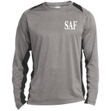 SAF - Long Sleeve Heather Colorblock Performance Tee