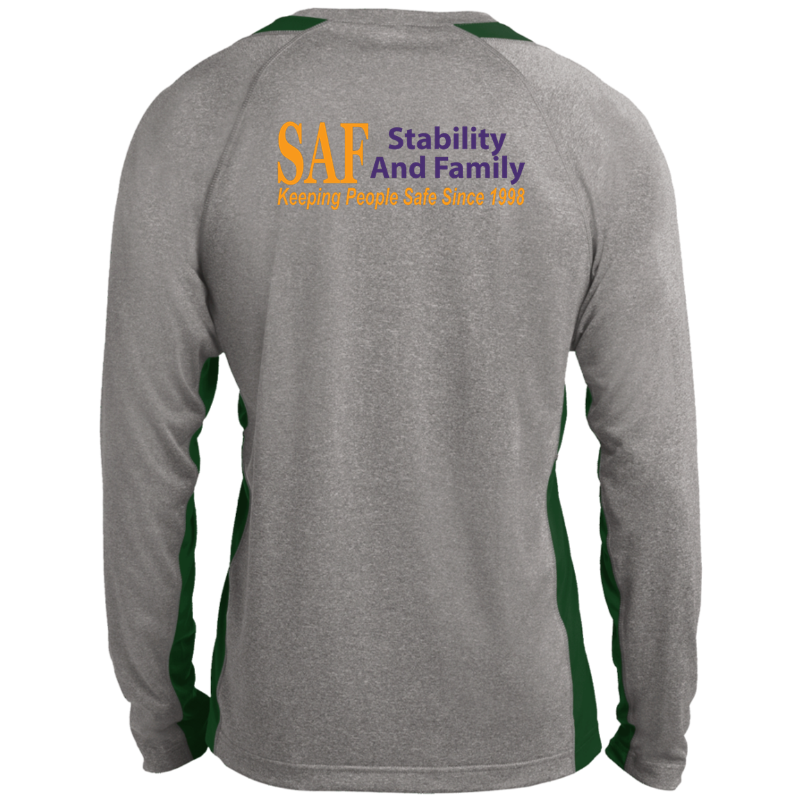 SAF - Long Sleeve Heather Colorblock Performance Tee
