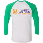 SAF - Tri-Blend 3/4 Sleeve Raglan T-Shirt
