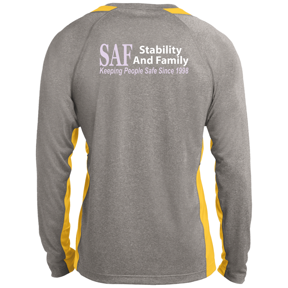 SAF - Long Sleeve Heather Colorblock Performance Tee