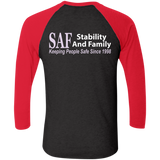 SAF - Tri-Blend 3/4 Sleeve Raglan T-Shirt